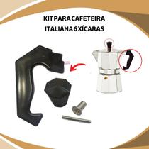 Alça e Puxador para Cafeteira Italiana de 6 Xícaras Kit com Parafuso e Pino para Substituição