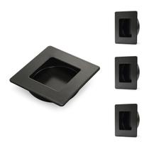 Alça embutida, aço inoxidável HOMOTEK, 7 cm, quadrado, preto, pacote com 4 Alça embutida, aço inoxidável HOMOTEK, 7 cm, quadrado, preto, pacote com 4