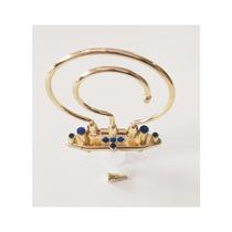 Alça Gancho para Gaiola Aves/Pássaros Trinca Ferro Dourado C/ Azul