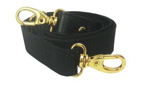 Alça Nylon Avulsa Preta Comprida Transversal Bolsas Malas Pastas Nailon Metais Dourado Cor Ouro