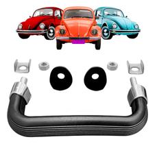 Alca painel fusca 60/86 (pqp) inj pvc preta terminal cromado Alca painel fusca 60/86 (pqp) inj pvc preta terminal cromado