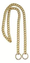 Alça Para Bolsa De Corrente Grossa Dourada C/ Mosquetão