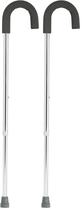 Alça redonda médica Walking Cane Drive em alumínio prateado x2 Alça redonda médica Walking Cane Drive em alumínio prateado x2