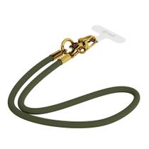 Alça Universal Transporte Smartphone Phone Strap Iwill 40cm - Verde c/ Dourado