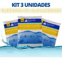 Alcalinizante Estabilizador P/ Piscina Ph Certo Bicarbonato Kit 3 Unidades Policlean Alcalinizante Estabilizador P/ Piscina Ph Certo Bicarbonato Kit 3 Unidades Policlean