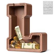 Alcancía de Madera en Forma de Letra L para Niños