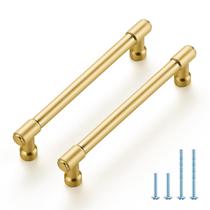 Alças de armário JOY DECOR 13 cm, latão escovado, orifício central de 5 polegadas