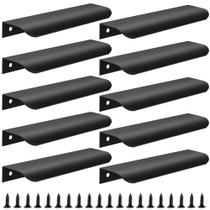 Alças de armário Vancoho, pacote com 10, preto fosco, 15 cm