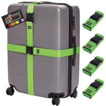 Alças de bagagem GORILLA GRIP Heavy Duty, pacote com 4, ajustáveis, verdes Alças de bagagem GORILLA GRIP Heavy Duty, pacote com 4, ajustáveis, verdes