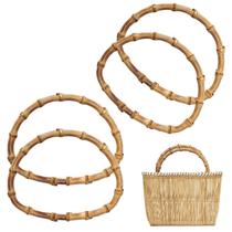 Alças de bolsa CHGCRAFT Bamboo em forma de D 12x15 cm 4 peças