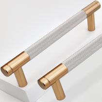 Alças de gabinete Guoharda, pacote com 12, 128 mm, alumínio, bronze/níquel Alças de gabinete Guoharda, pacote com 12, 128 mm, alumínio, bronze/níquel