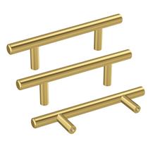 Alças de gabinete Haidms de 7,5 cm em aço inoxidável dourado, orifício de 3 polegadas