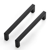 Alças de gabinete JOY DECOR em aço inoxidável preto 160 mm, pacote com 6