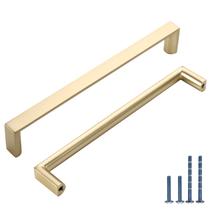 Alças de gabinete KNOKLOCK, pacote com 10, 160 mm, ouro escovado