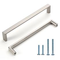 Alças de gabinete KNOKLOCK, pacote com 10 unidades de níquel acetinado escovado de 160 mm Alças de gabinete KNOKLOCK, pacote com 10 unidades de níquel acetinado escovado de 160 mm