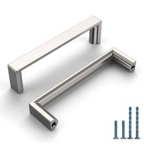 Alças de gabinete KNOKLOCK, pacote com 10 unidades de níquel acetinado escovado de 76 mm