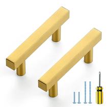 Alças de gabinete: latão escovado Ravinte, 6,4 cm, orifício de 10 cm de comprimento