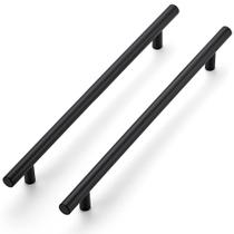 Alças de gabinete Ravinte, pacote com 18 unidades, aço inoxidável preto fosco