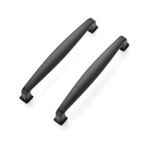 Alças de gabinete Ravinte Solid 13 cm em liga de zinco preto fosco, pacote com 5
