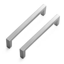 Alças de gaveta Ravinte Slim Square Bar 12,7 cm de níquel escovado