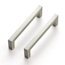 Alças de gaveta Ravinte Slim Square Bar de 9 cm de níquel escovado