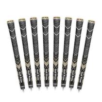 Alças de golfe híbridas Golf Pride MCC Plus4 pretas e douradas, pacote com 8 Alças de golfe híbridas Golf Pride MCC Plus4 pretas e douradas, pacote com 8
