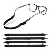 Alças de óculos lvvfit Kids Adjustable Sports 4 peças pretas