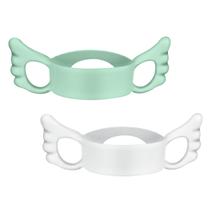Alças de silicone para mamadeira Aolso 2 peças, bocal largo