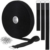 Alças de tiras autocolantes YMCRLUX 1x10m com 50 fivelas de metal pretas Alças de tiras autocolantes YMCRLUX 1x10m com 50 fivelas de metal pretas