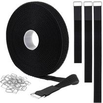 Alças de tiras autocolantes YMCRLUX 1x5m com 25 fivelas de metal pretas Alças de tiras autocolantes YMCRLUX 1x5m com 25 fivelas de metal pretas