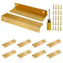 Alças de tração Finger Edge Bivethoi, alumínio dourado escovado, 10 unidades