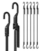 Alças elásticas LuckyStraps, pacote com 6, 122 cm, pretas ajustáveis Alças elásticas LuckyStraps, pacote com 6, 122 cm, pretas ajustáveis