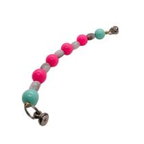 Alças em pérolas com miçangas cor:rosa com verde e mesclado Alças em pérolas com miçangas cor:rosa com verde e mesclado