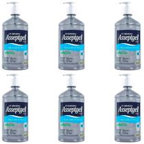 Alcollgel Álcool Gel Higienizador Mãos Kit c/6 Bactericida