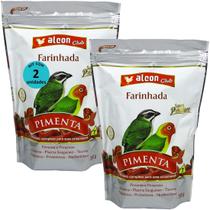 Alcon club farinhada pimenta 250g super premium kit com 2 ração para aves