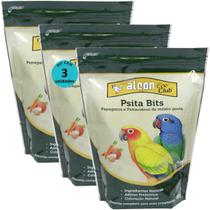 Alcon eco club psita bits 450g kit com 3 ração para aves