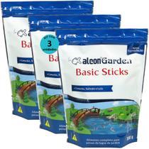 Alcon garden basic sticks 300g ração para peixes kit com 3