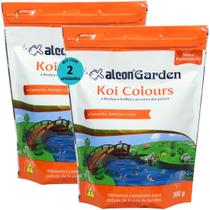 Alcon garden koi colours 300g ração para peixes kit com 2