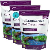 Alcon garden koi crescimento 300g ração para peixes kit com 3