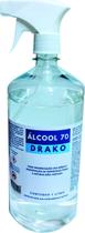 Álcool 70 líquido Drako 1 litro com borrifador Spray para higienização das mãos e superfícies