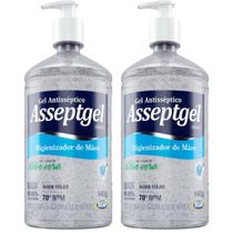 Alcool em Gel Antisseptico Asseptgel Cristal Aloe Vera 420g Com Pump