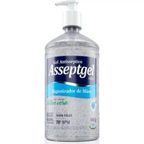 Alcool em Gel Antisseptico Asseptgel Cristal Aloe Vera 420g Com Pump