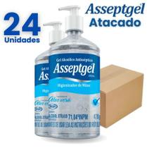 Álcool em Gel Asseptgel Cristal 420g - Kit Com 24 ou 12 Unidades