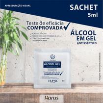 Álcool em gel harus sachê 5ml c/ 10 unidades
