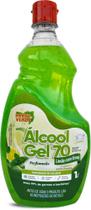 Álcool gel 70% 1 litro perfumado limão com ervas - Barriga Verde
