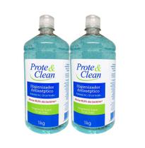 Álcool Gel 70% Higienizador Antisséptico Prote & Clean 1kg - Kit 2 unidades