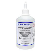 Álcool Isopropílico 99,8% Puro Isopropanol 250ml - Limpador de Uso Geral, Limpeza Eletrônica, Placas e Circuitos
