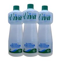 Álcool Líquido Com Bicarbonato Viva Clean 1 Litro - Kit com 3 - Generic