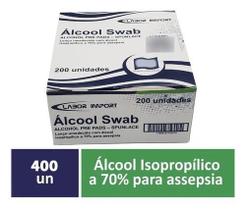 Álcool Swab 70% Sachês Lenço Umedecido 400 unidades Labor Import com NF - LaborImport