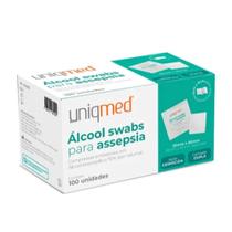 Álcool Swab 70% Saches Lenço Umedecido Uniqmed Higiênico Cx 100 Und.